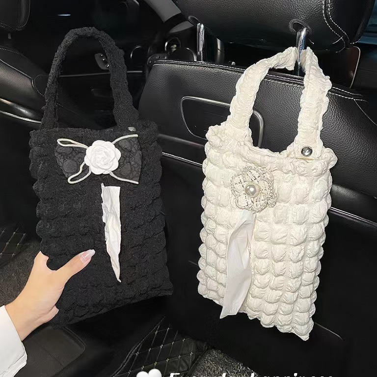 Bubble car tissue bag creative cute senior sense hanging car paper box ins windmill interior decoration woman details Picture