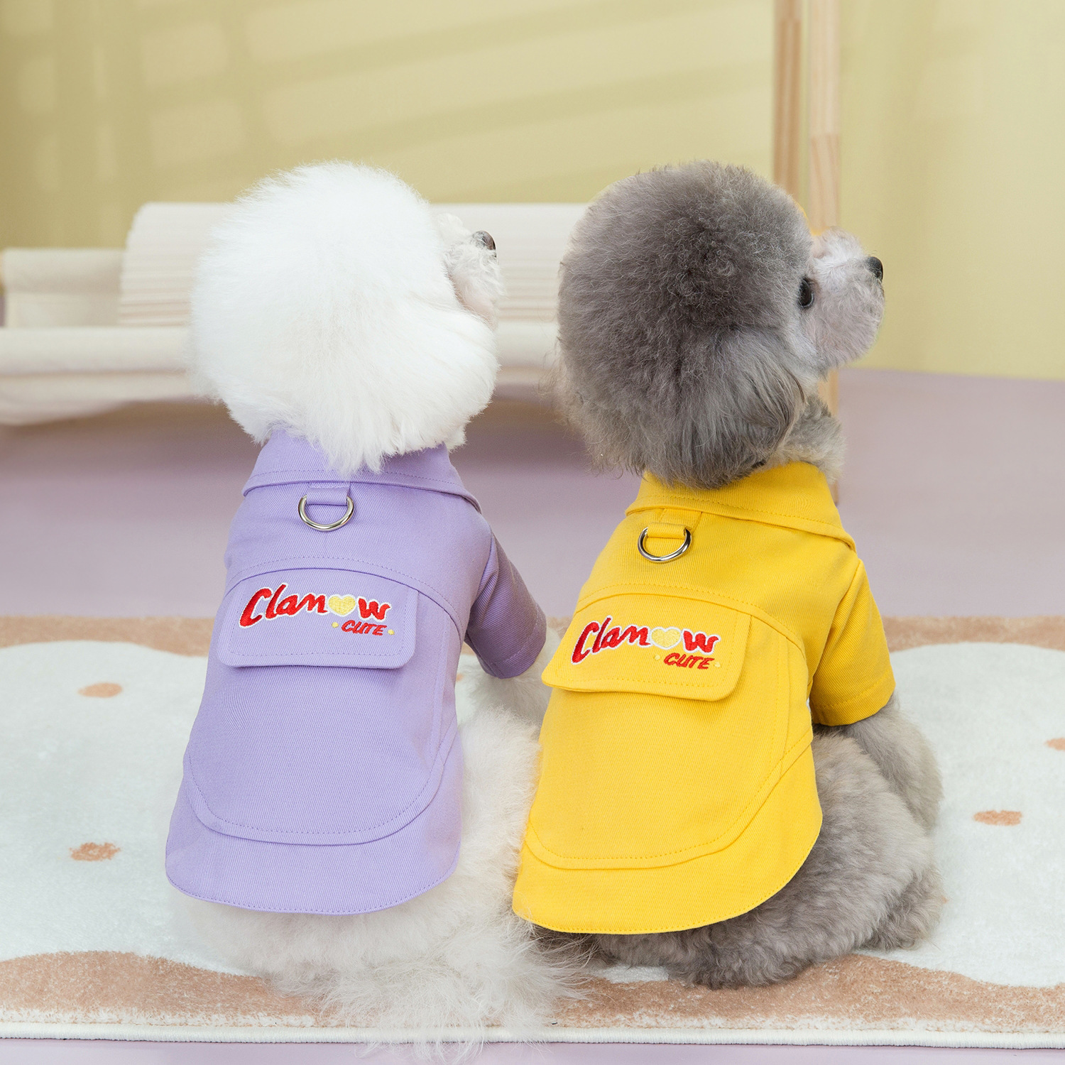 Pet clothing, dog clothes, spring new style small dog Teddy Bichon Frise, leachable two-legged clothes, 24 Free travel denim clothes