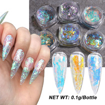 Cross border new Nail glitter Day polarizing Opal Magic reflective ice crystal snow powder dream nail decoration