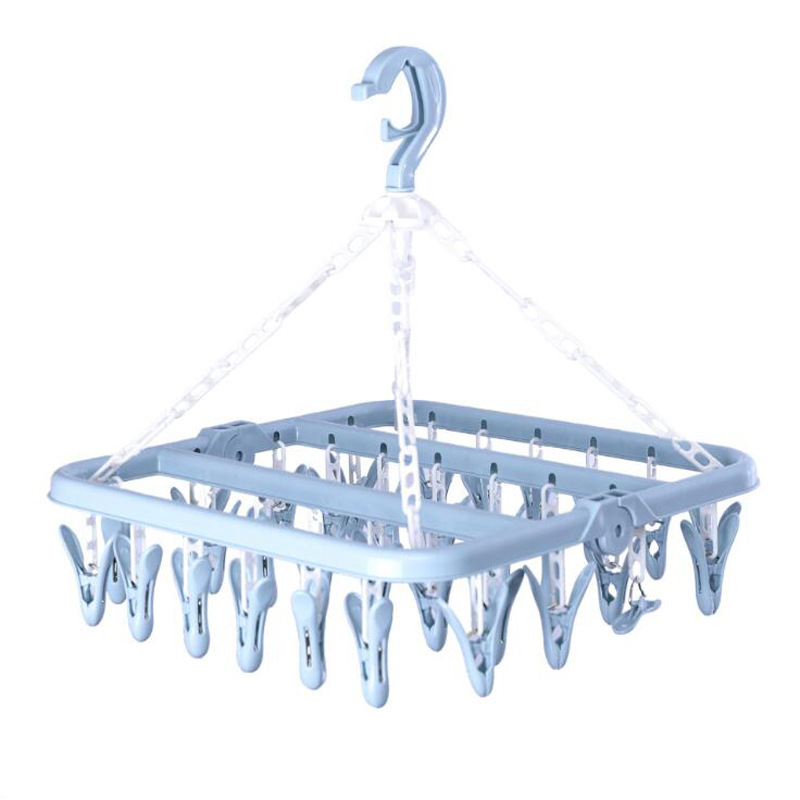 32-clip folding clothes hanger