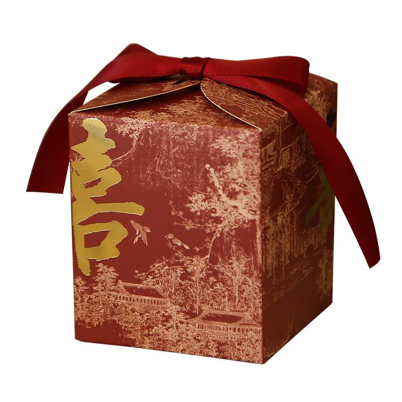 Hot-selling original innovative Chinese-style wedding gift with a high-end feel and a traditional Chinese style, featuring ink-wash painting wedding candies in empty boxes Item Picture