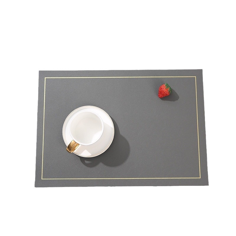 Cross-Border Nordic Wind Square Solid Color Leather Western Placemat Waterproof Oil Resistant High Temperature Household Environmental Protection Non-Slip Table Mat Item Picture