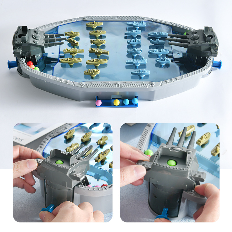 Cross-border new Navy dual sparring machine parent-child interactive game children's catapult bead educational toy details Picture