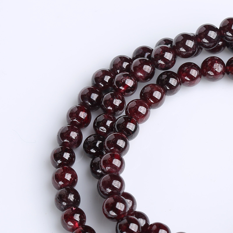 5.5mm natural purple-toothed garnet bracelet multi-circle women's style Indian purple three-circle crystal bracelet accessory wholesale details Picture