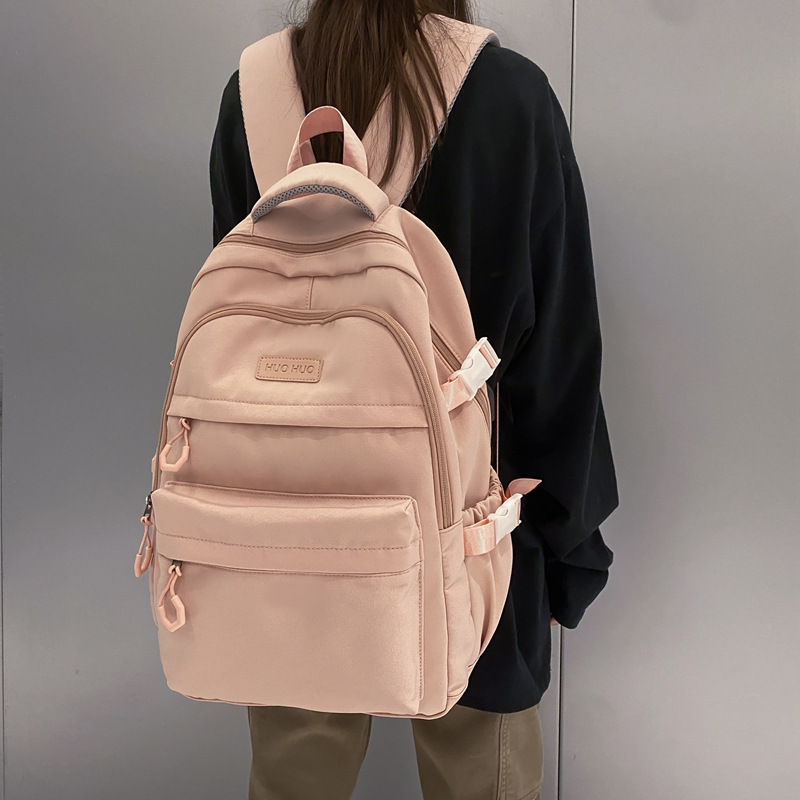 A cross-border bestseller for Korean junior and senior high school students: simple and solid color, versatile and fashionable backpack, lightweight and durable Specification image