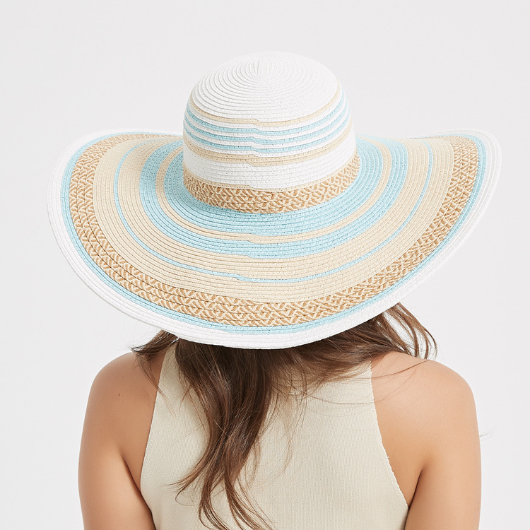 Summer Europe And The United States All The Straw Hat Outdoor Vacation Sunshade Sunblock Sunshade Upf50+ Beach Hat Item Picture