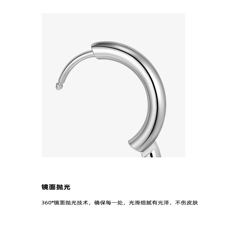 医用钛钢素圈耳环女钛合金耳扣养耳洞耳圈男睡觉免摘耳骨钉耳饰品详情10