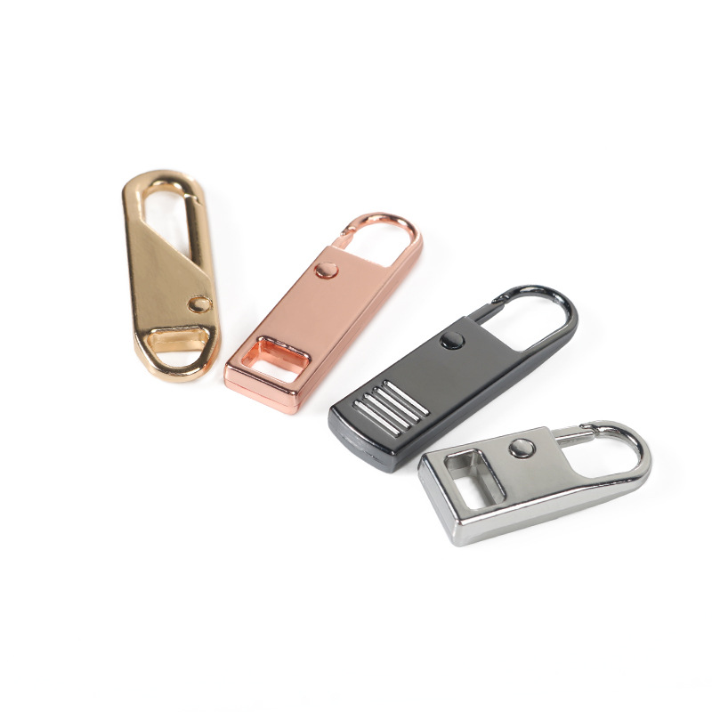 No. 3 No. 5 Detachable Zipper Head Puller Accessories Luggage Clothing Puller Repair Zipper Head Metal Puller Application Scenario