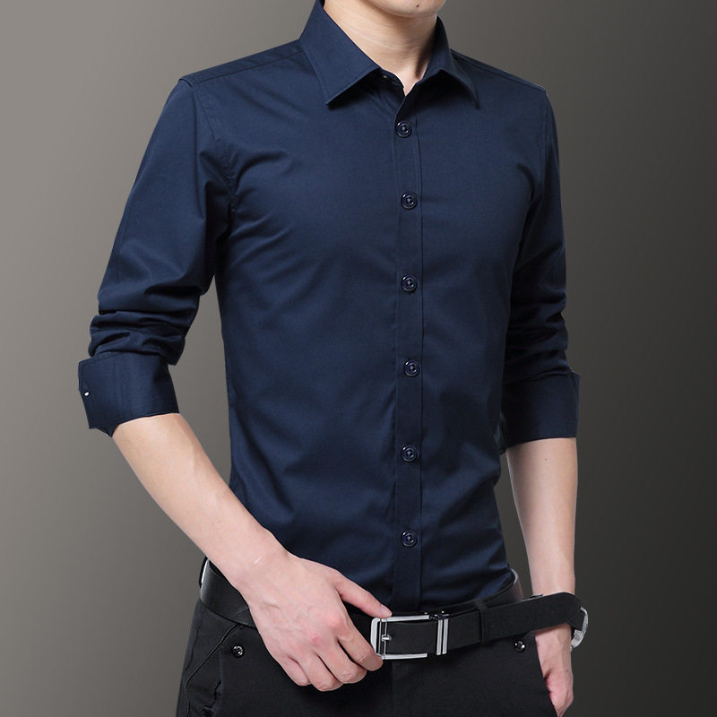 Men's shirts, slim-fit, no-iron, professional and business formal wear, trendy base layer shirts for spring and summer, long and short sleeves, men's shirts Application Scenario