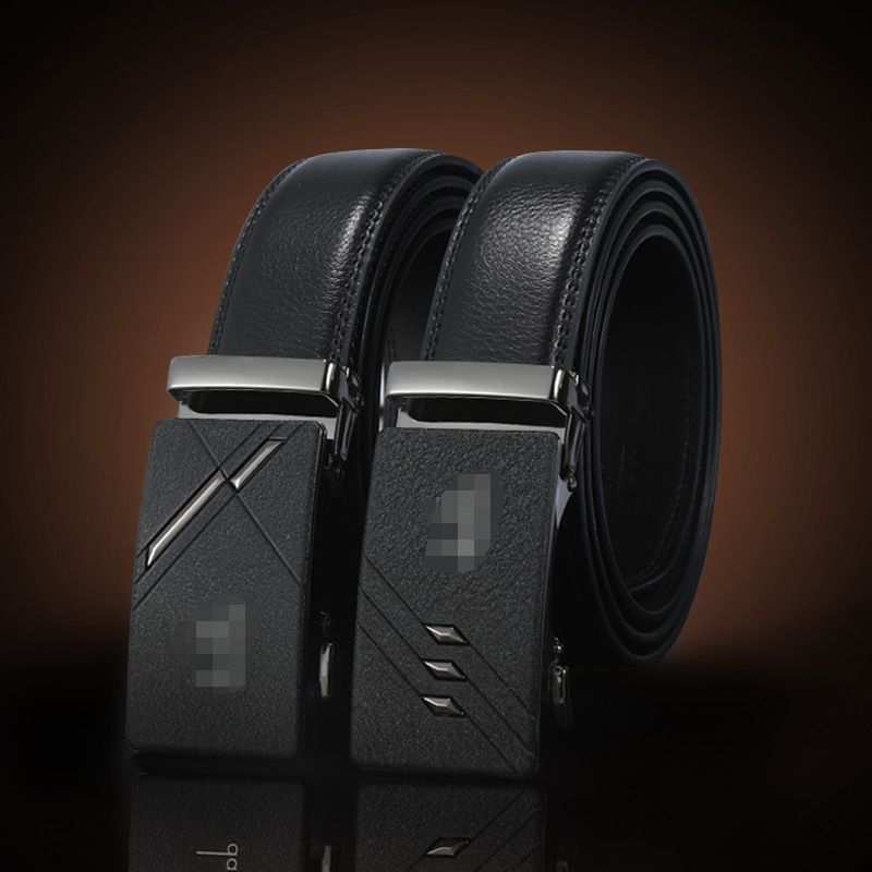 Men's leather matte alloy automatic buckle business fashion belt, fashionable middle-aged and young people's belt manufacturer wholesale Specification image