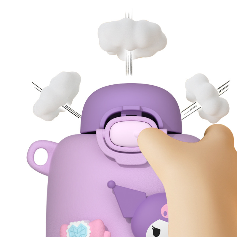 Kulomi Children's Thermos Cup Ladies Sanrio Pupils Kettle Boys Food Grade Cute Straw Water Cup Specification drawing