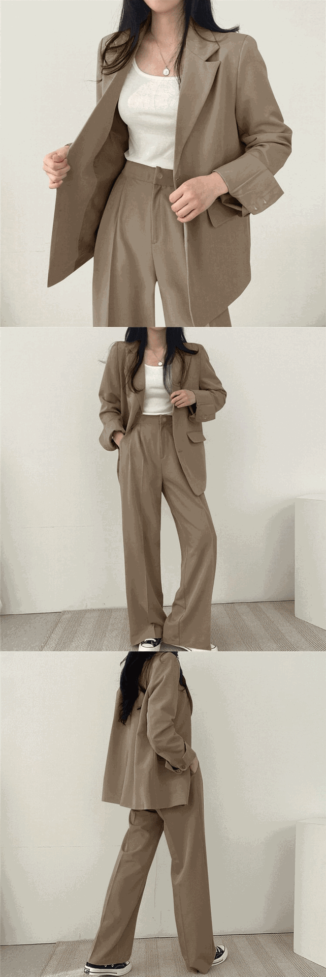 咖色西装外套女2023年春秋小个子炸街新款时尚l韩版休闲西服套装详情11