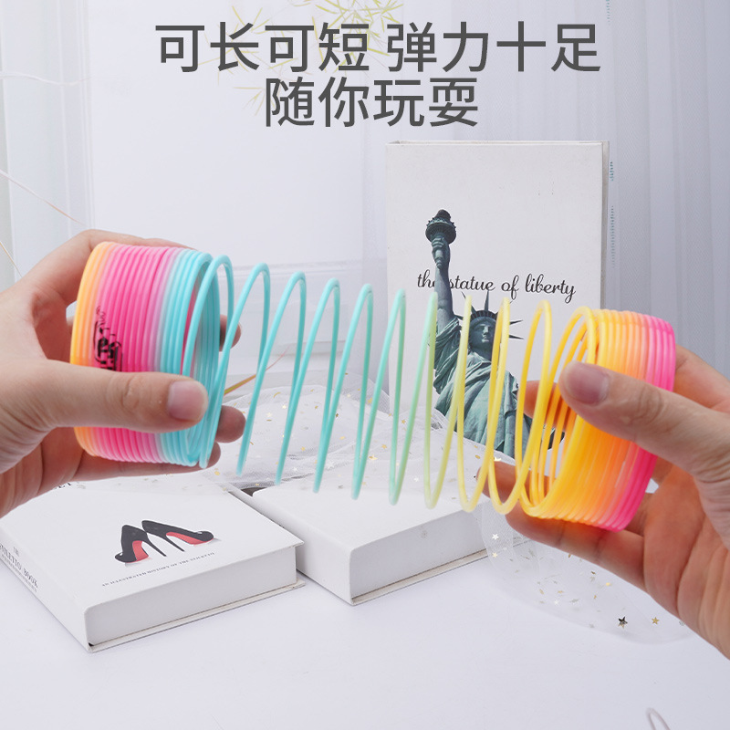 Stalls Around Cross-Border Schools Selling Small Spring Puzzle Large Nostalgic Magic Rainbow Ring Wholesale details Picture