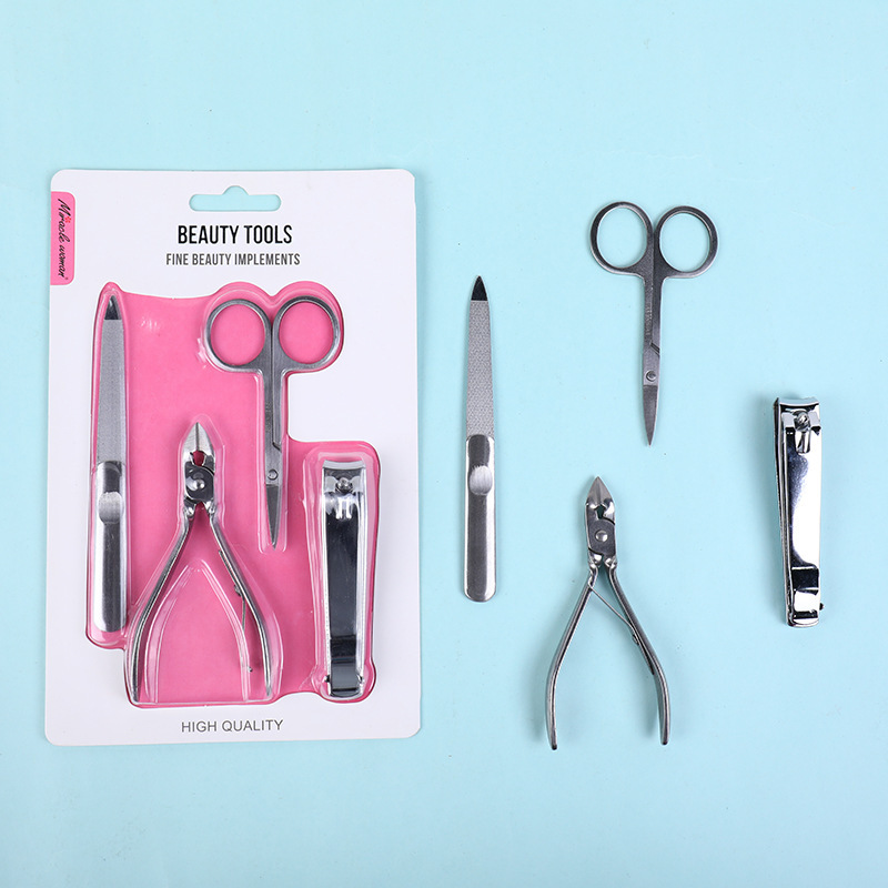 Stainless Steel Nail Manicure Tools Nail Clipper Set Can Print Advertising Logo Household Nail Clipper Set Custom details Picture