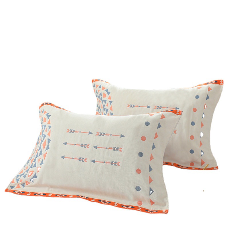 Eight Layers Of Gauze Pillow Towel Pure Cotton Pair Of European Jacquard Thickened Boys Pillow Towel Anti-Fall Cover Wholesale Item Picture