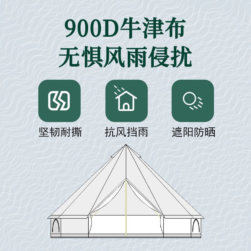 Outdoor light luxury camping site tent, pyramid picnic hotel, cotton yurt, rainproof and sunshade tent Application Scenario