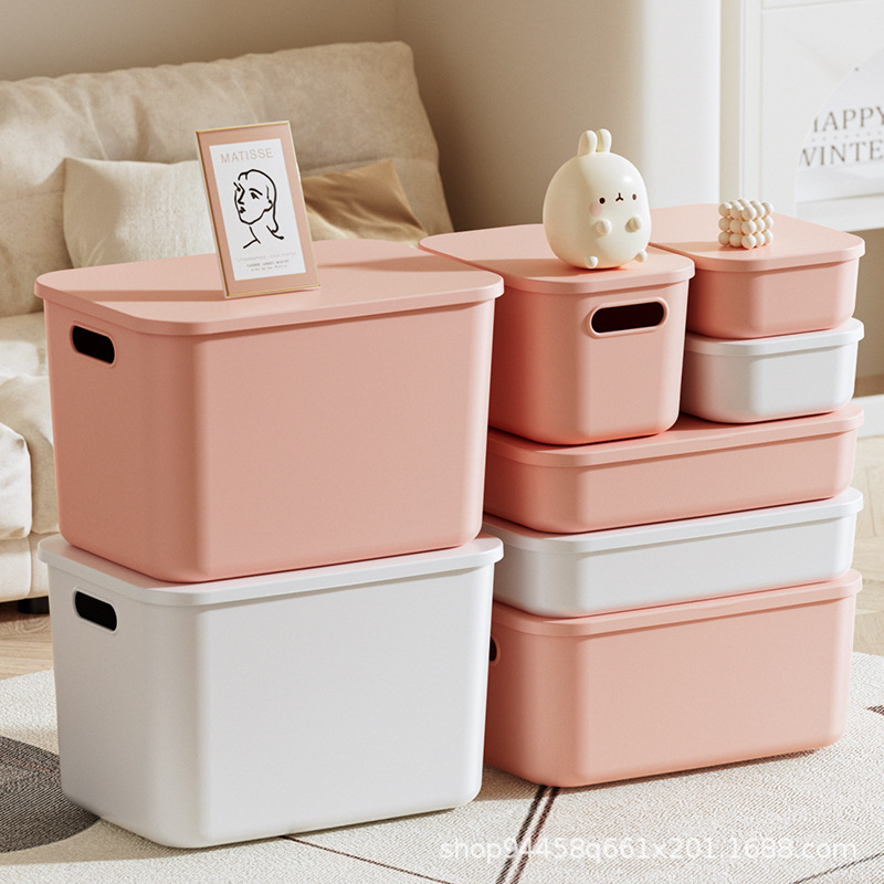 Sundry Desktop Storage Box With Cover Storage Basket Snacks Dormitory Desktop Cosmetics Storage Japanese Plastic Organizer