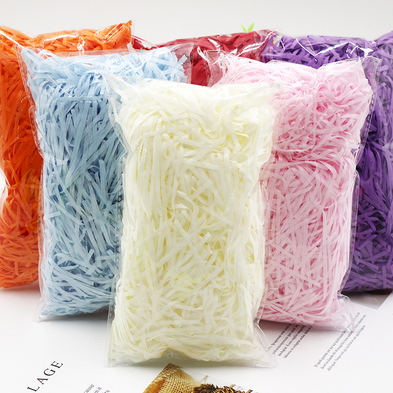 Gift box decoration, Raffia grass bulk wholesale, wish rope, drawn grass paper, silk, wedding candy box, gift box filling, love grass Application Scenario