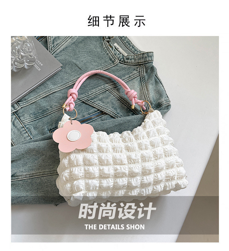 时尚云朵腋下包女珍珠褶皱设计感包包潮流百搭清新气质女士单肩包详情25