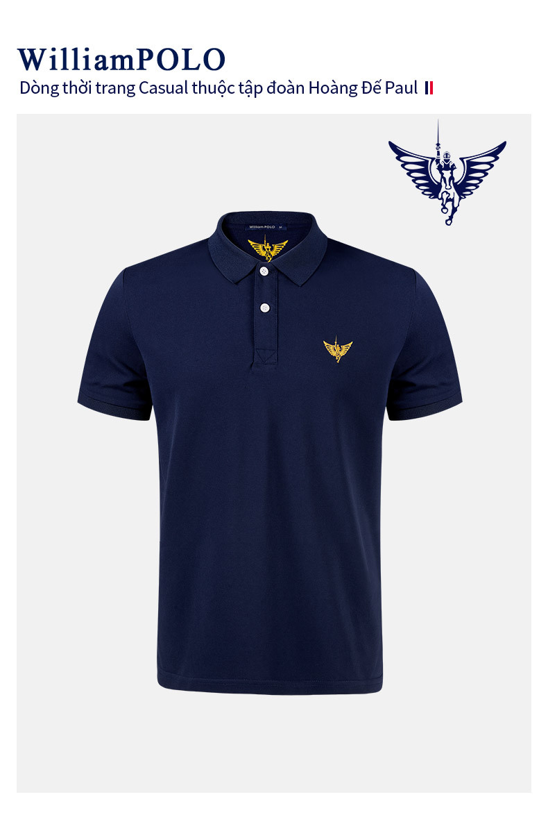 WilliamPOLO抗菌高级感短袖Polo衫刺绣logo简约商务翻领t恤短袖男详情1