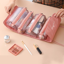 可拆分网纱化妆包便携大容量四合一随身折叠旅行化妆品收纳洗漱包
