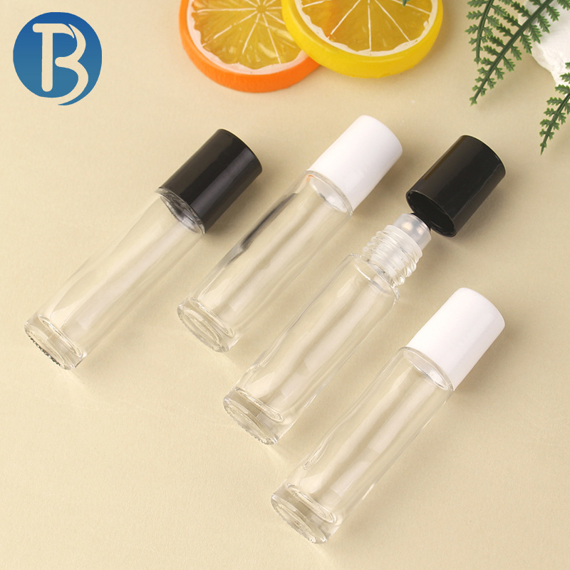 In stock: 10ml glass ball bottle, transparent perfume dispensed bottle, steel ball eye cream, essential oil ball bottle, empty cosmetic bottle Specification image