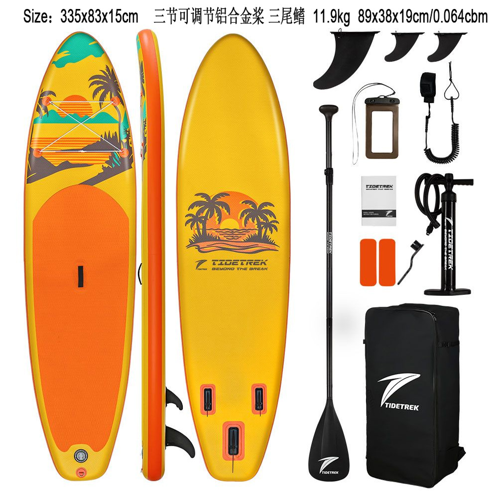 Green Light Forest Inflatable Stand-up Paddleboard Set with accessories, backpack, adjustable paddle, SUP surfboard pic 4