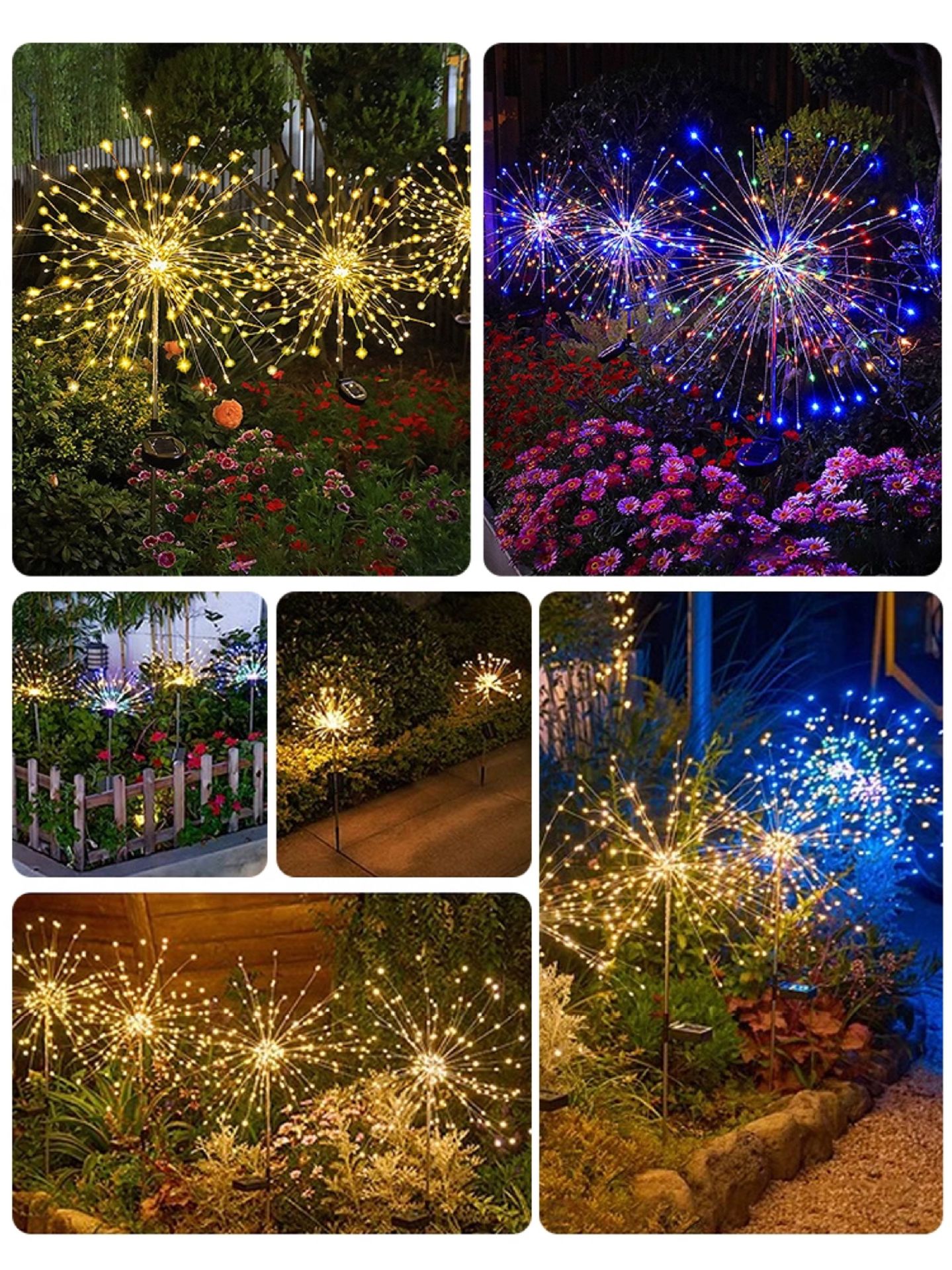 Solar-powered dandelion ground lamp, starry sky outdoor waterproof lawn smoke lamp, courtyard atmosphere decorative color lamp pic 4