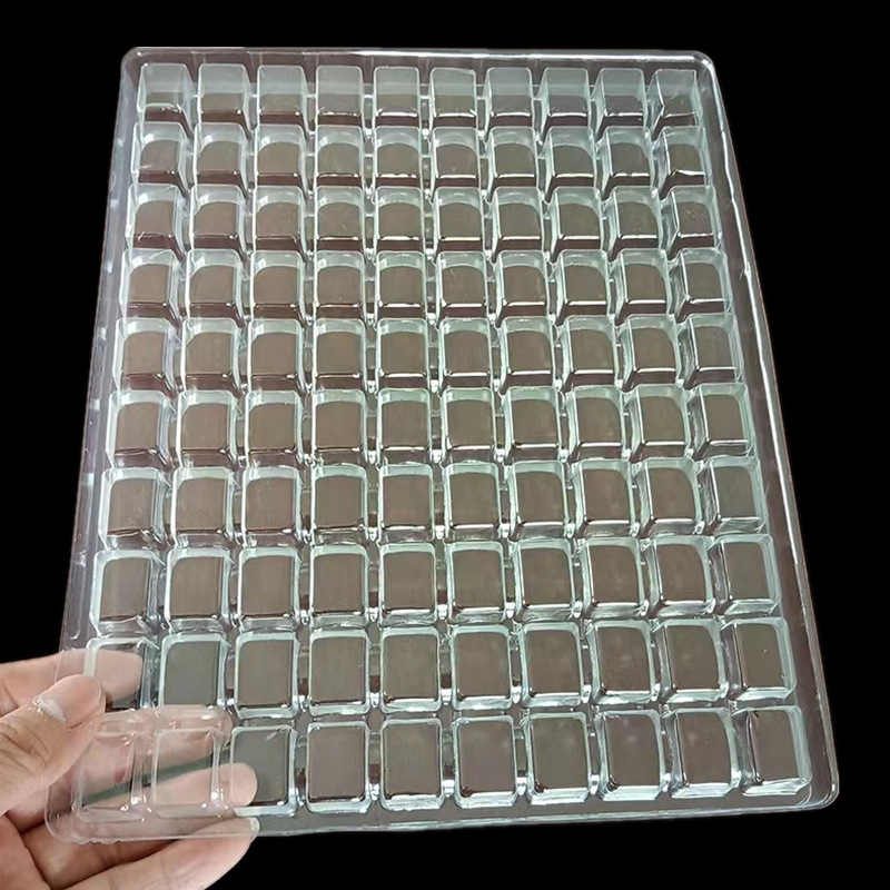吸塑盒100格PET泡壳周转盘五金包装塑料盒20*15*15网格防静电托盘详情图3