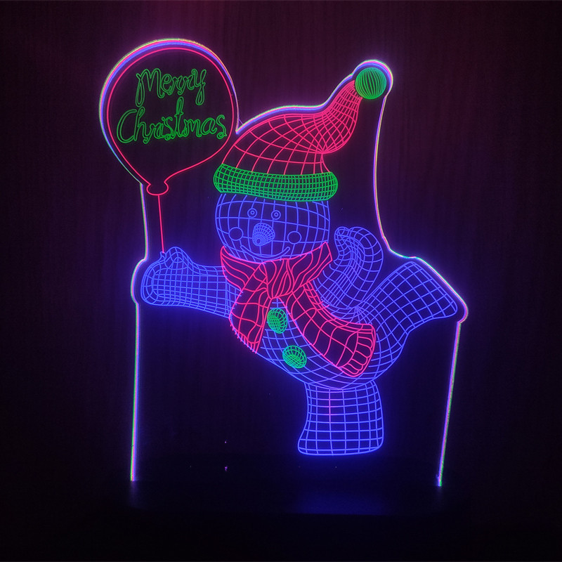 圣诞系列led小夜灯/3D立体音乐床头氛围礼品台灯/圣诞礼品创意灯细节图