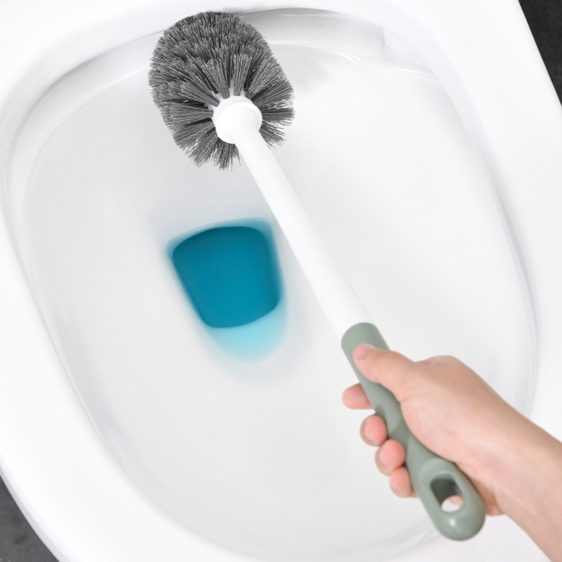 Toilet brush with base, plastic long-handled cleaning brush for household bathroom, wall-mounted toilet brush without perforation Application Scenario