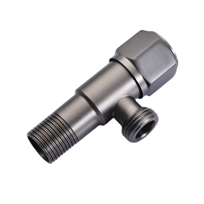 枪灰色三角阀白底实物图