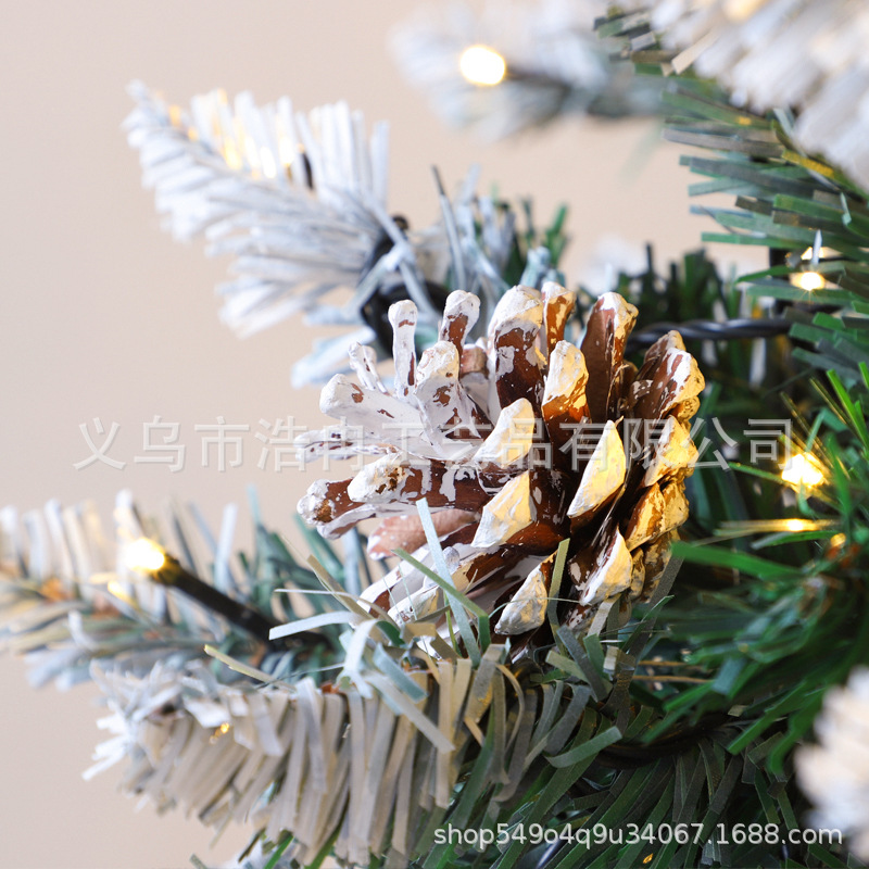 Christmas Tree 1.8M Pvc Red Pine Cone Spray White Christmas Mixed Tree Amazon Cross-Border Lighting Customization Application Scenario