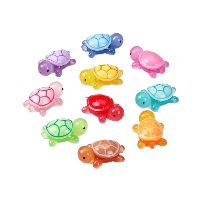 All-red Chan style popular online celebrity luminous little turtle resin small figurines, Turtle Jenga toys factory in stock Item Picture