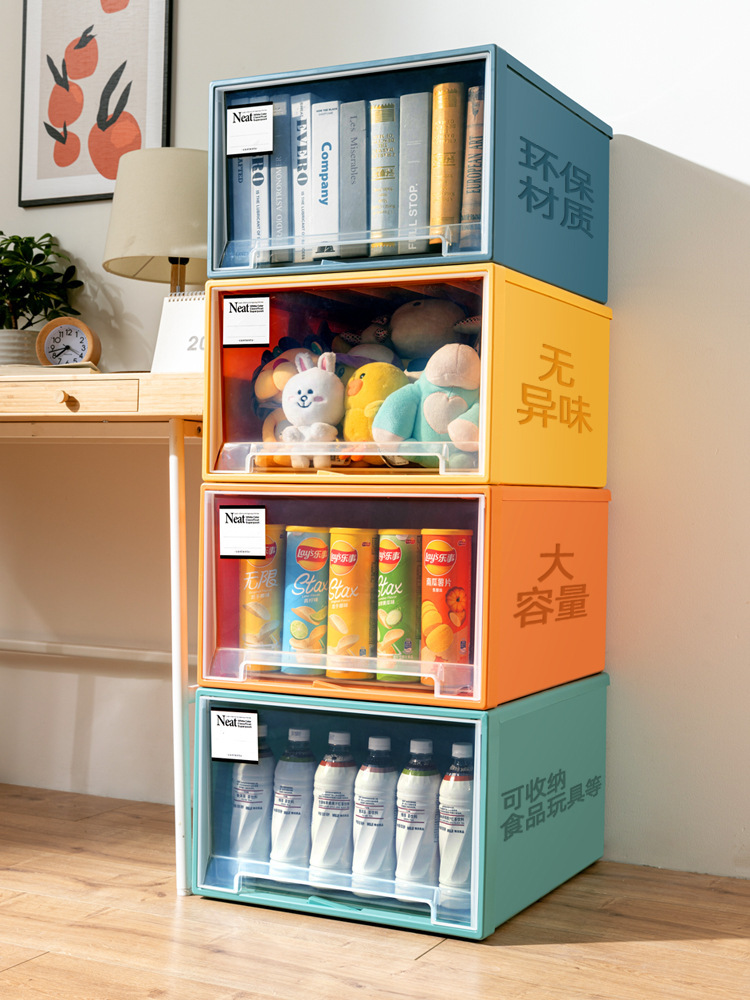 Wardrobe storage box, drawer-type underwear storage box, household plastic transparent baby clothes and socks storage and organization box details Picture