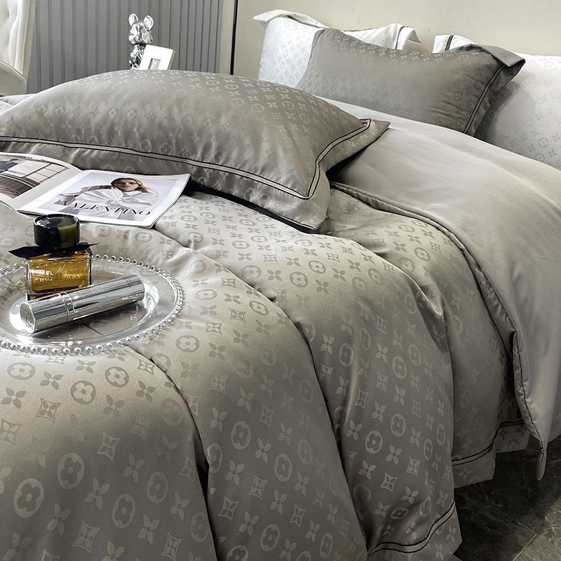 Premium sense engrosado molido conjunto de cuatro piezas estilo nórdico jacquard artesanía ropa de cama edredón cama lujo ligero details Picture