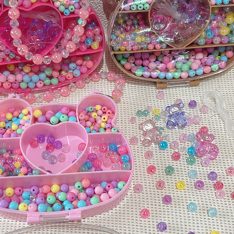 Children's Beaded Necklace Toy Handmade Diy Made Material Bag Girls Wear Beaded Bracelet Gemstone Beaded Material Specification drawing