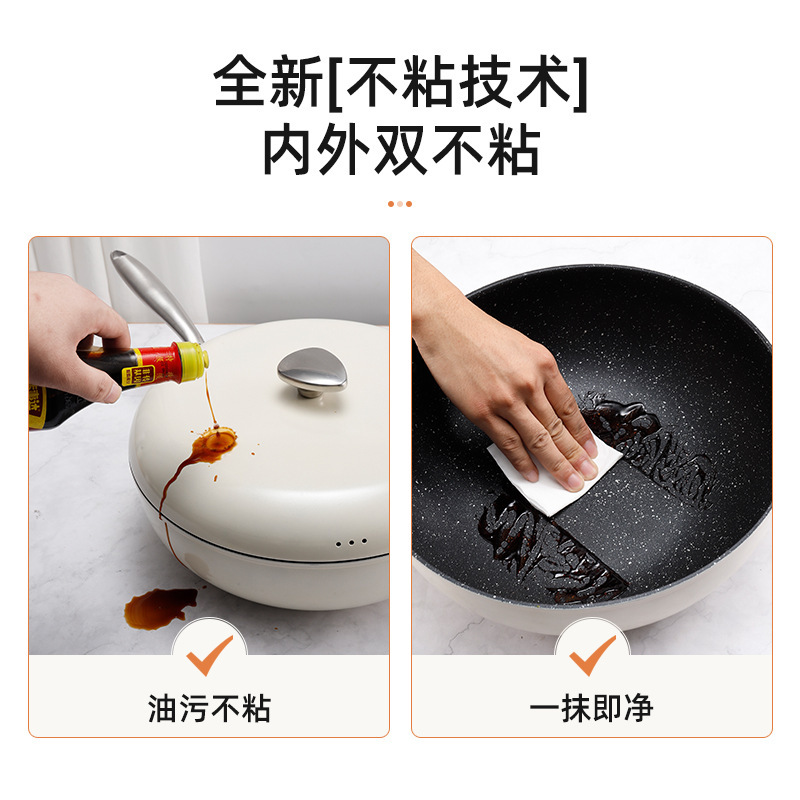 Medical Stone Non-Stick Frying Pan Household Network Red Cobblestone Frying Pan Gas Stove For Induction Cooker Specification drawing