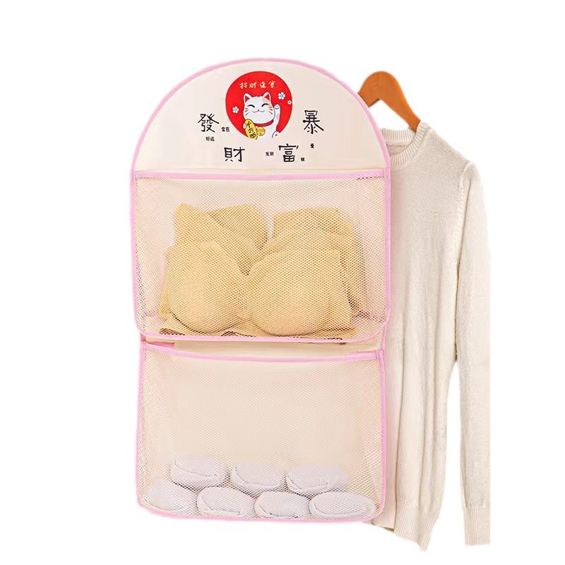 Cute maneki Neko underwear, socks, storage net bag, hanging bag, underpants, dormitory clutter organization, storage bag, wardrobe hanging Item Picture