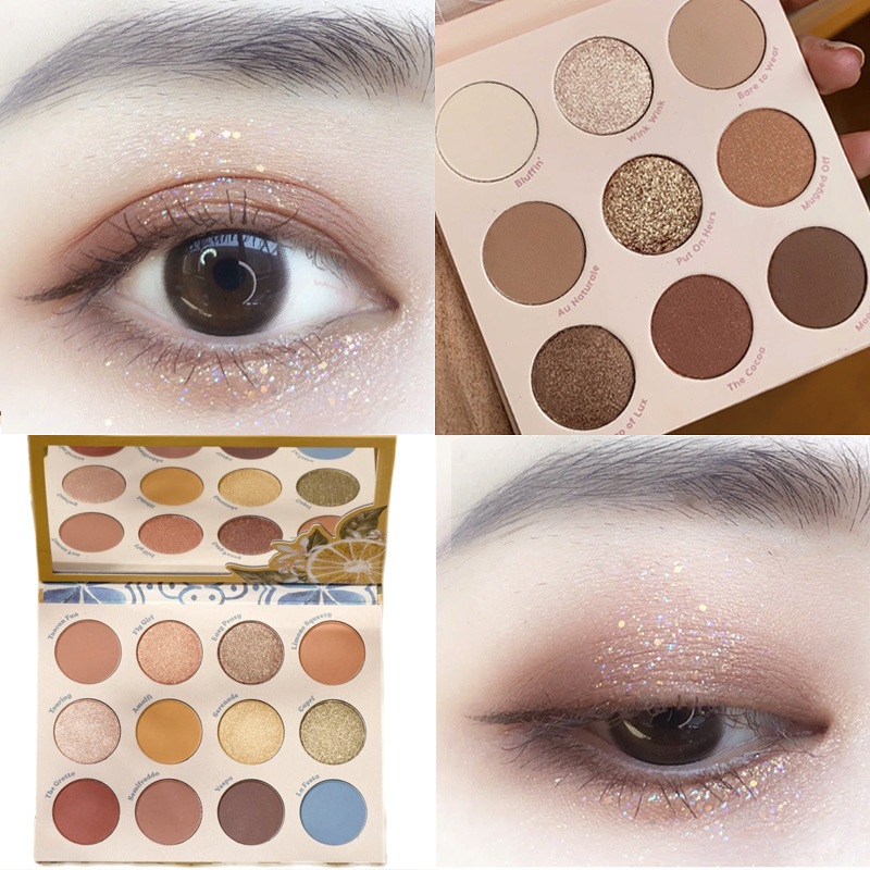 Domestic Cosmetics Custom Odm Marble Matte Pearlescent Easy Color Does Not Fly Powder Eyeshadow Plate Oem Oem Oem Specification drawing