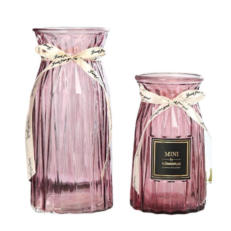 花瓶玻璃大号创意透明水养客厅摆件鲜花插花瓶简约富贵竹干花跨境