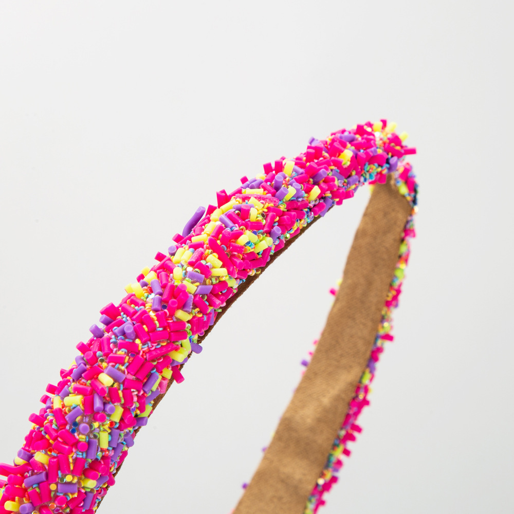 Summer New Europe And The United States Fashion Sponge Wide Edge Headband Girls Color Everything Pressure Hair Face Senior Headwear Wholesale Specification drawing
