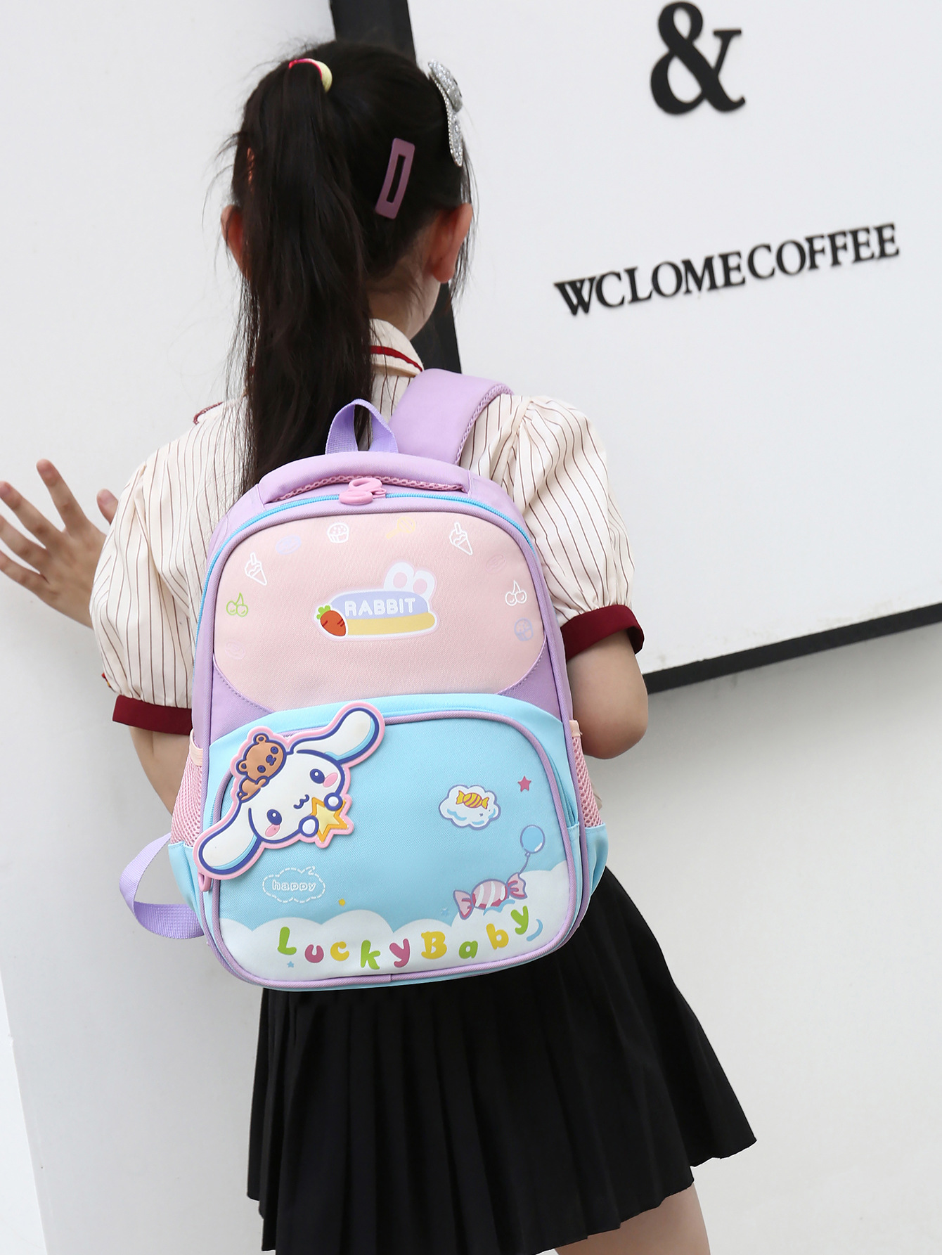 儿童书包幼儿园小中大班女孩卡通可爱双肩包男童轻便护脊防水背包产品图