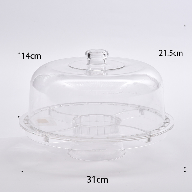 Creative Fruit Tray With Lid Bread Dry Fruit Snack Cake Tray Transparent Dessert Shop Display High Tray Application Scenario
