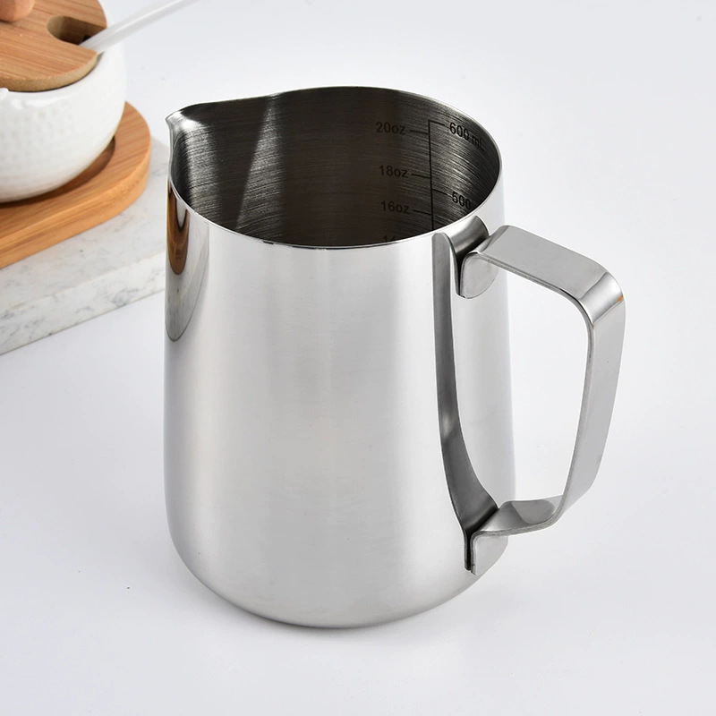 Cross-Border Stainless Steel Latte Cup With Graduated Latte Jar Coffee Utensils Thick Milk Foam Cup 350Ml Stock