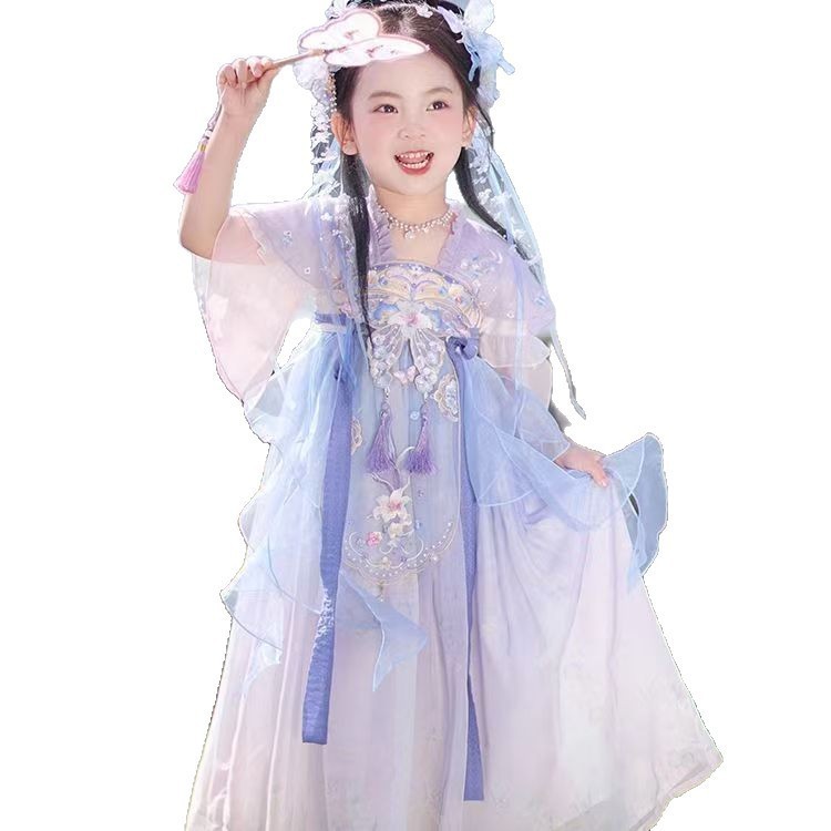 Hanfu niñas 2026 nuevo verano niños estilo antiguo vestido de princesa estilo nacional vestido antiguo chaoxian tang falda primavera otoño Item Picture