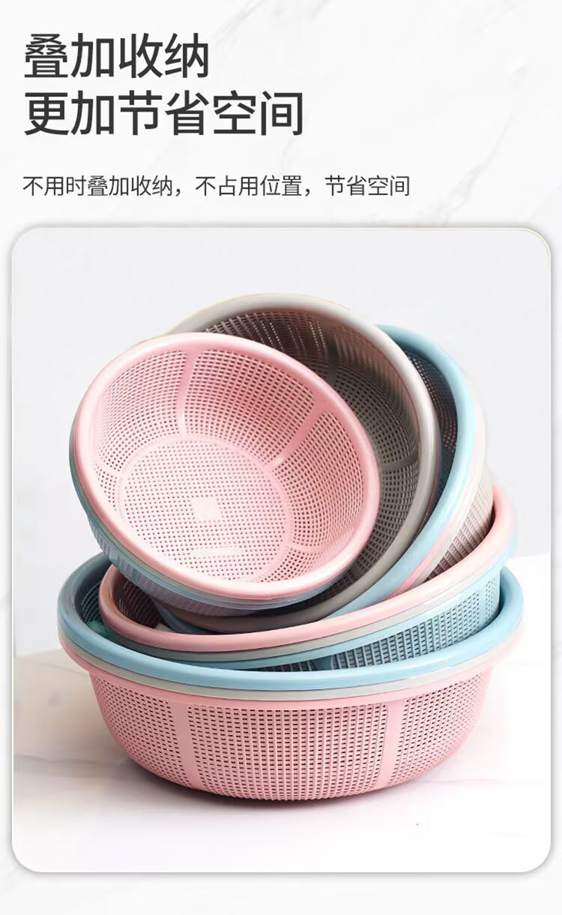 塑料洗菜盆厨房淘米篮加密洗菜沥水篮盆水池收纳篮碗筷篮子家庭装详情5
