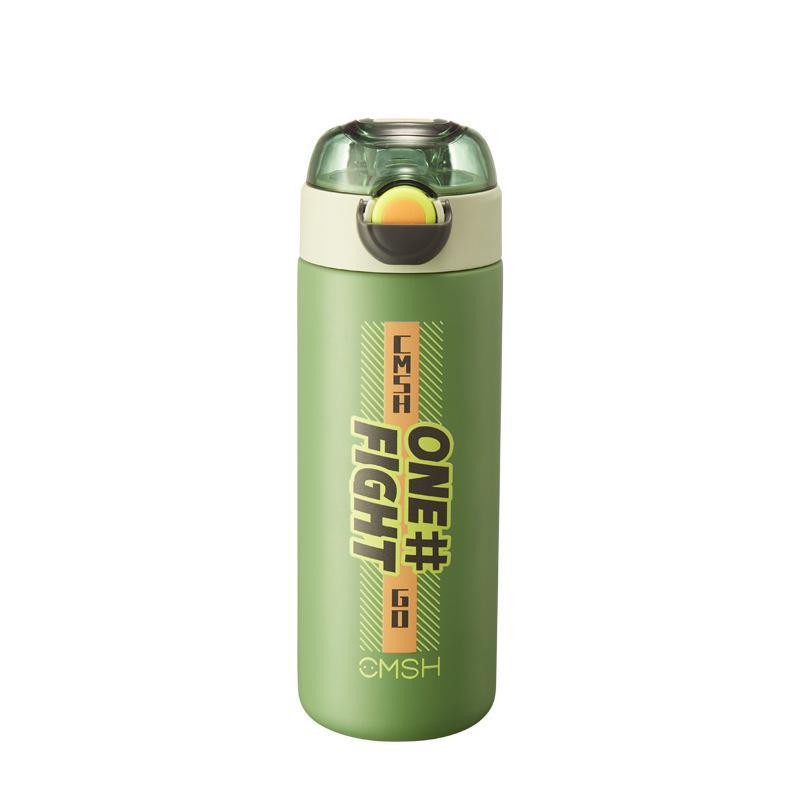 2021 nuevo coche copa térmica moda taza de agua de acero inoxidable tapa de bomba creativa taza de pajita logotipo portátil Item Picture