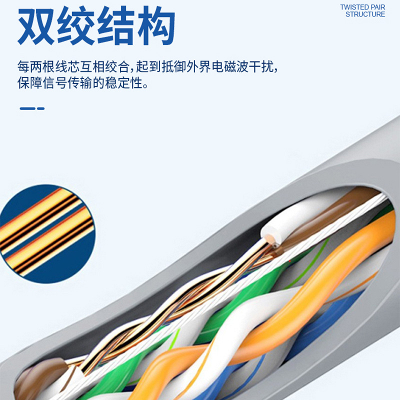 Hikvision CAT5e and Cat6 unshielded indoor Gigabit network cable, oxygen-free copper cable, twisted-pair computer network cable details Picture