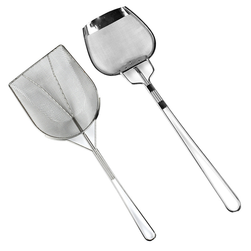 批发不锈钢方形油渣铲 捞渣网捞渣勺 滤油漏勺鸡排炸鸡店薯条油隔